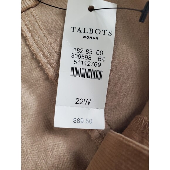 Talbots Woman Tan Corduroy Front-Zip Pencil Skirt Size 22W NWT - Picture 6 of 7